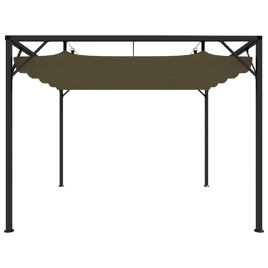 Chapiteau de jardin avec auvent rétractable 3x3m Taupe 180 g/m² - 3