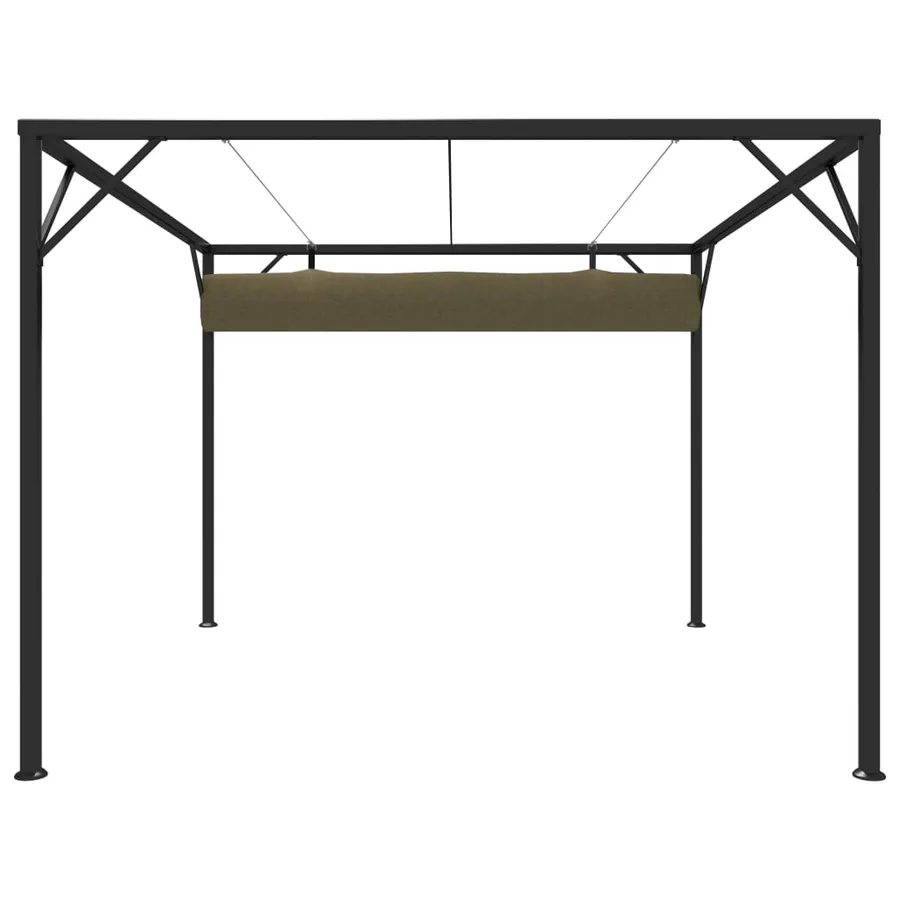 Chapiteau de jardin avec auvent rétractable 3x3m Taupe 180 g/m² - 4