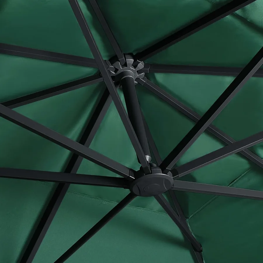 Parasol de jardin en porte-à-faux lumières LED mât en aluminium - 6