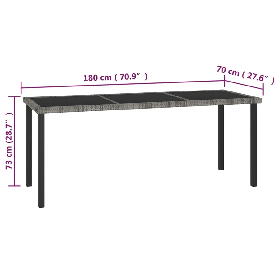Ensemble à manger de jardin 9 pcs Résine tressée Gris - 11
