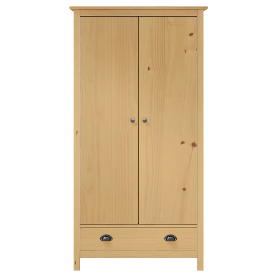 Garde-robe à 2 portes Hill 89x50x170 cm Bois de pin solide - 2