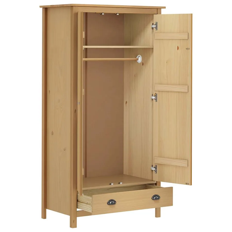 Garde-robe à 2 portes Hill 89x50x170 cm Bois de pin solide - 3