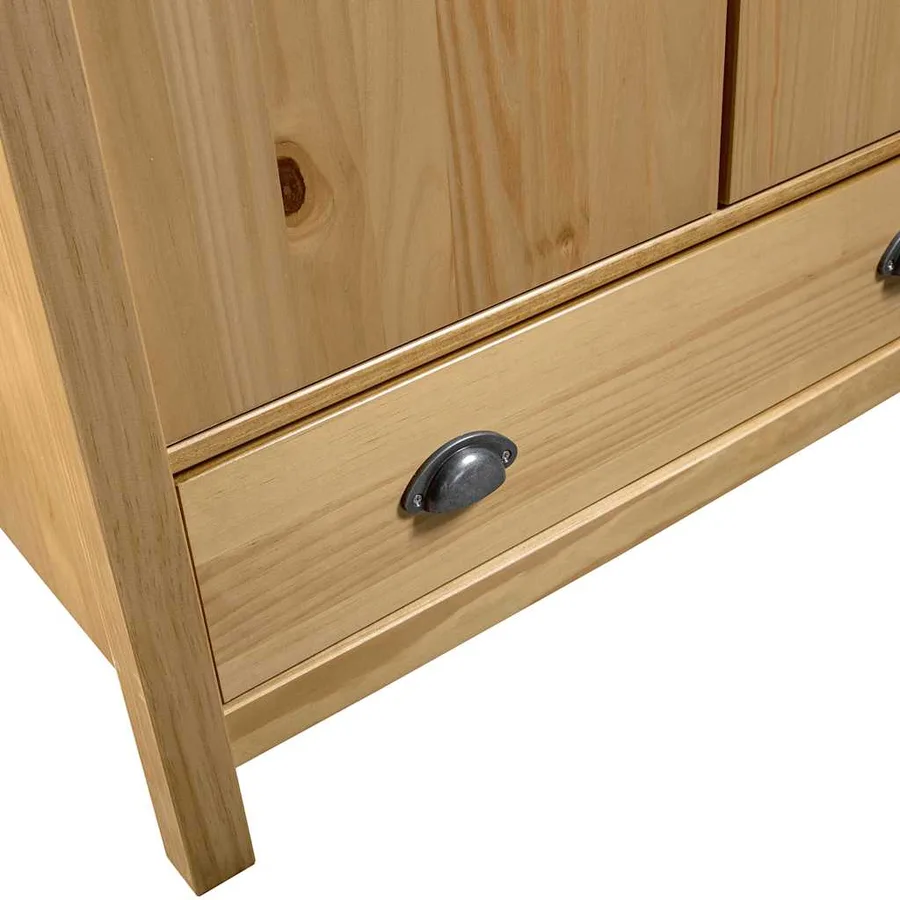Garde-robe à 2 portes Hill 89x50x170 cm Bois de pin solide - 4