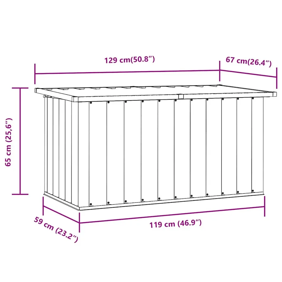 Coffre de rangement de jardin Vert 129x67x65 cm - 6