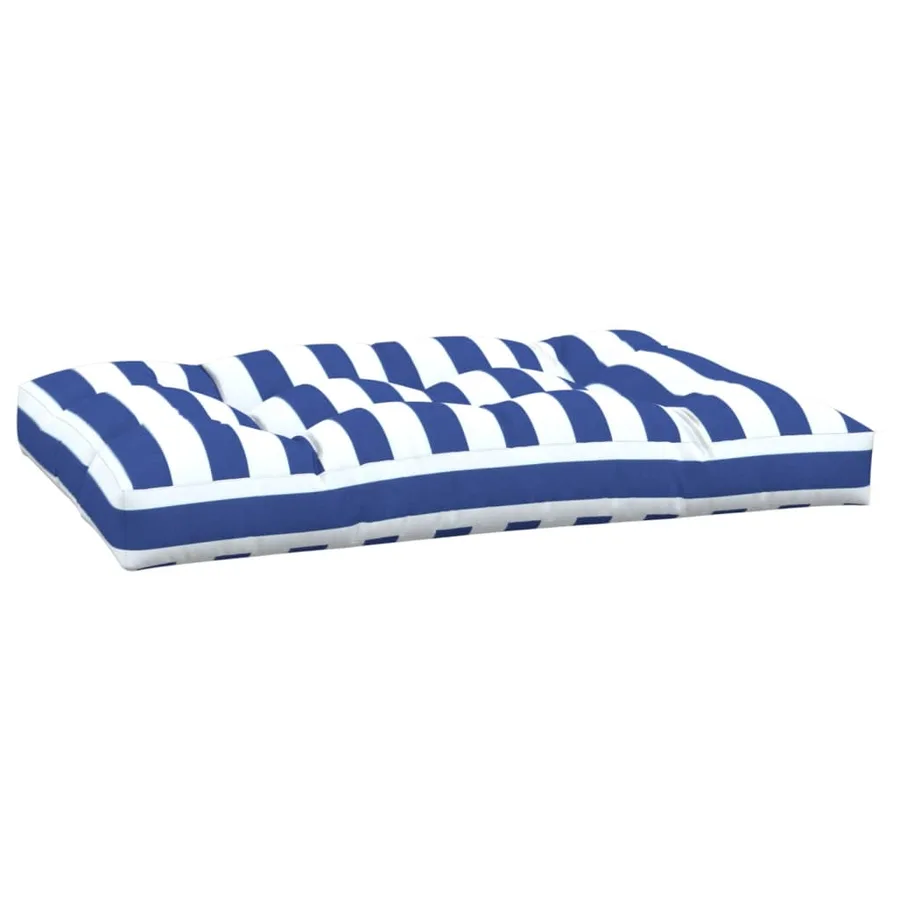 Coussin de palette rayures bleues et blanches 120x80x12cm tissu - 4