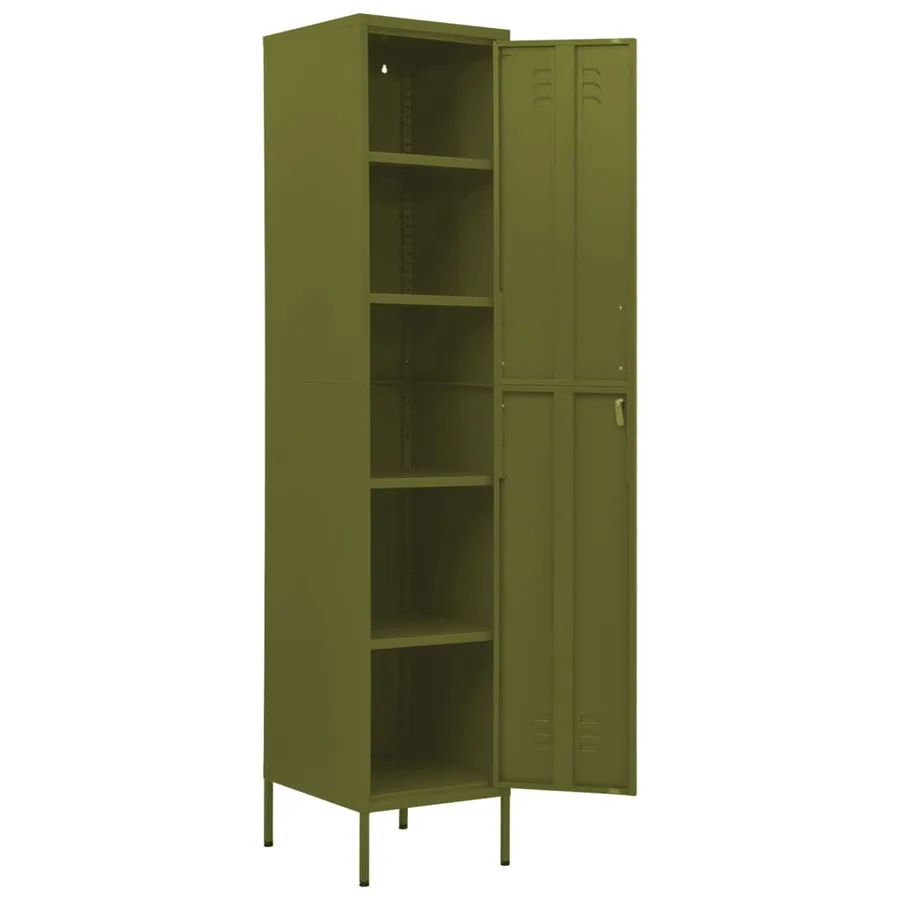 Armoire à casiers Vert olive 35x46x180 cm Acier - 6