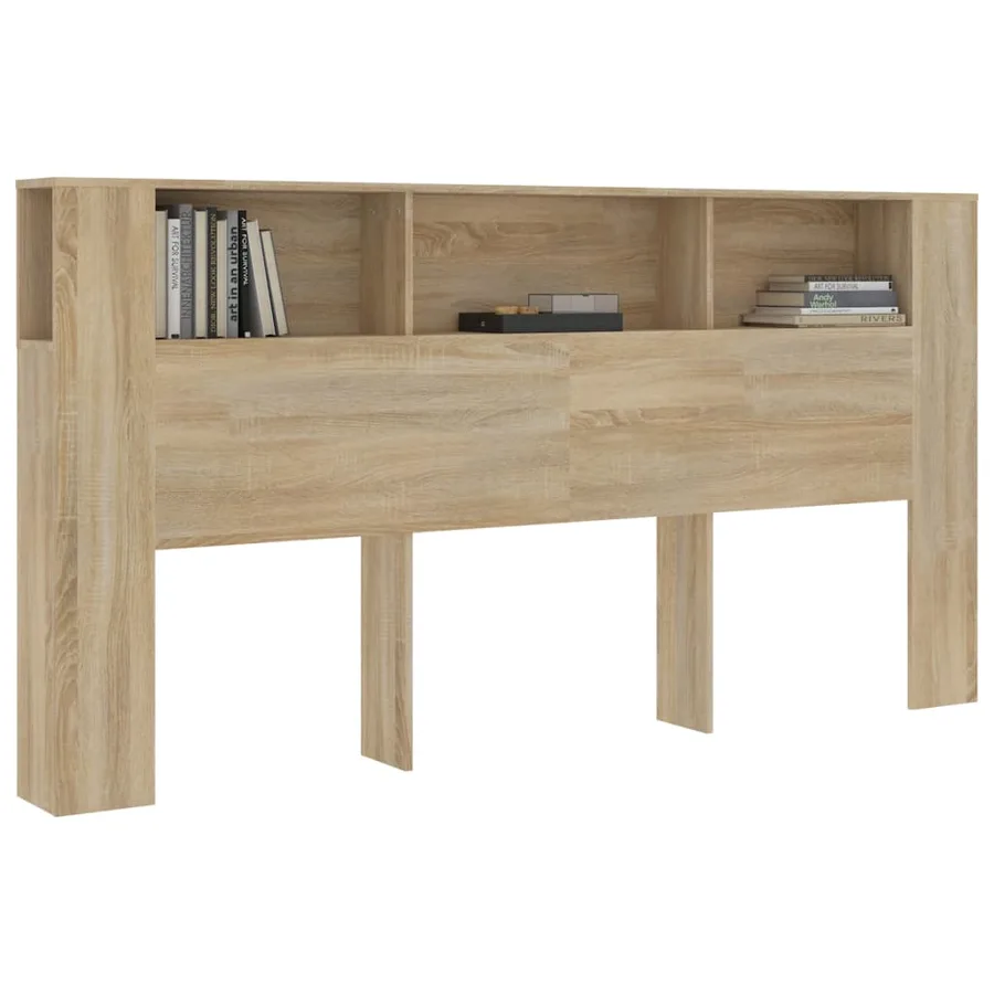 Armoire de tête de lit chêne sonoma 200x18,5x104,5 cm - 6