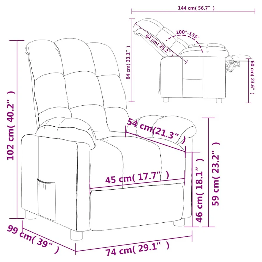 Fauteuil inclinable Gris clair Tissu - 9