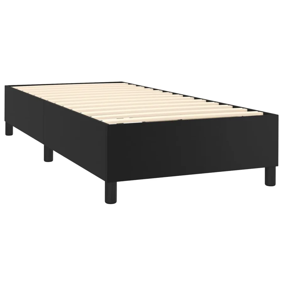 Sommier à lattes de lit avec matelas Noir 90x200 cm Similicuir - 4