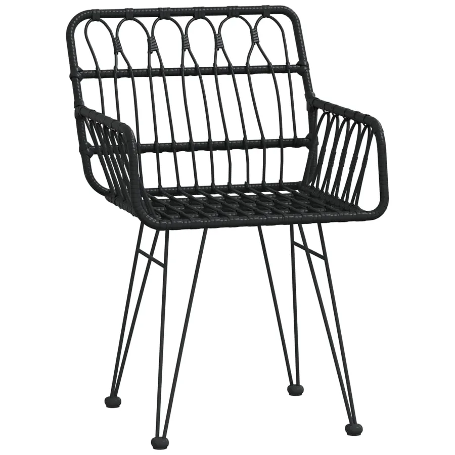 Chaises de jardin lot de 2 avec accoudoir Noir 56x64x80 cm - 3