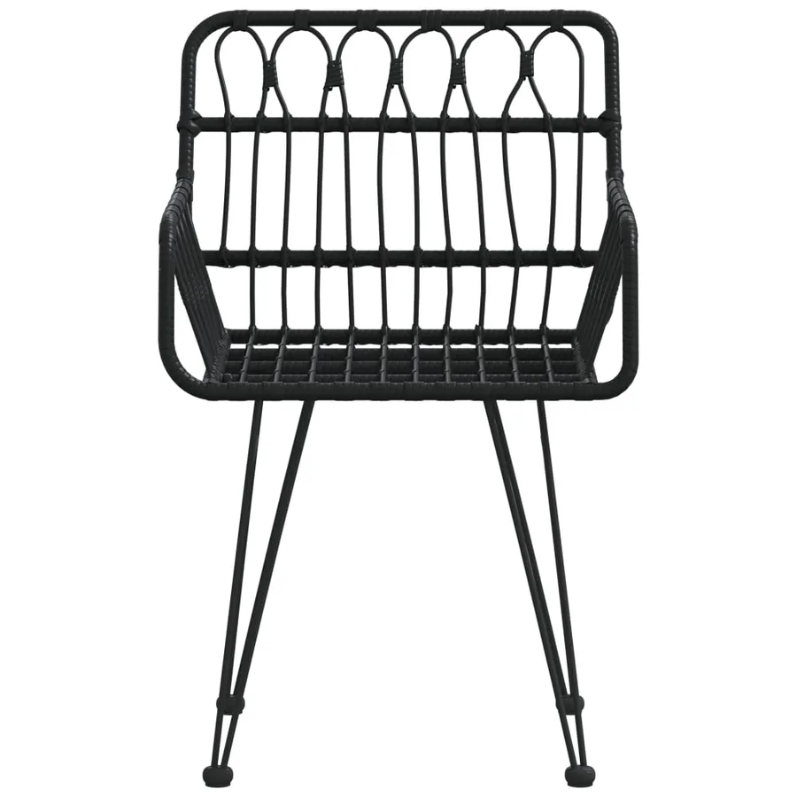 Chaises de jardin lot de 2 avec accoudoir Noir 56x64x80 cm - 4