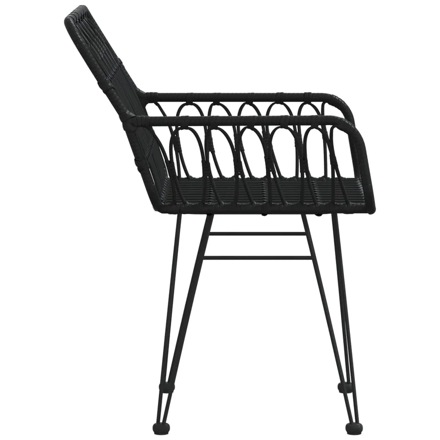 Chaises de jardin lot de 2 avec accoudoir Noir 56x64x80 cm - 5