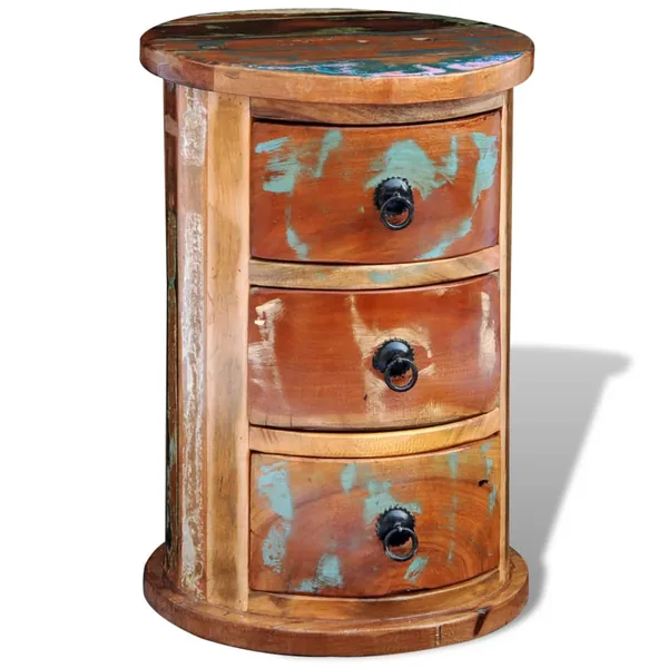 Armoire avec 3 tiroirs Bois de récupération massif