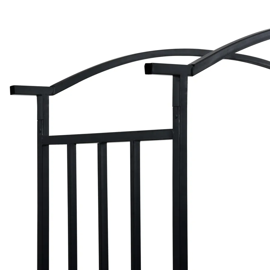 Voûte de jardin avec banc Noir 128x50x207 cm Fer - 5