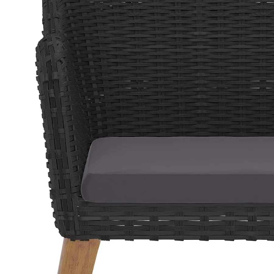 Ensemble à manger de jardin avec coussins 5 pcs Noir - 6