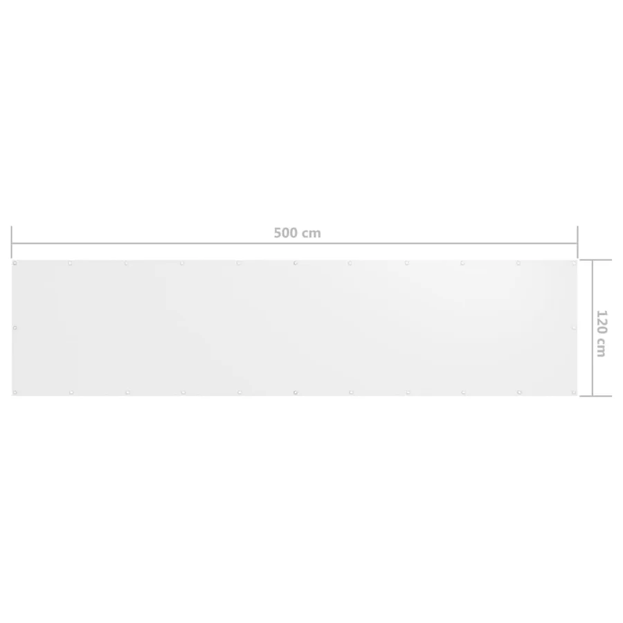 Écran de balcon Blanc 120x500 cm Tissu Oxford - 5