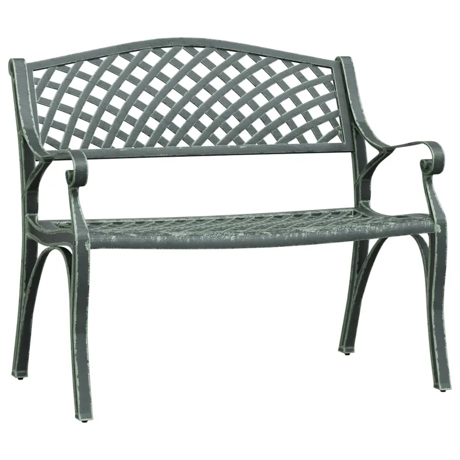 Banc de jardin 102 cm Aluminium coulé Vert - 2