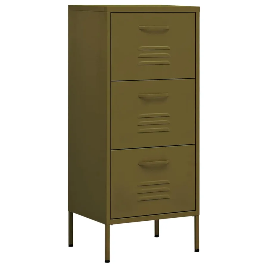 Armoire de rangement Vert olive 42,5x35x101,5 cm Acier - 2