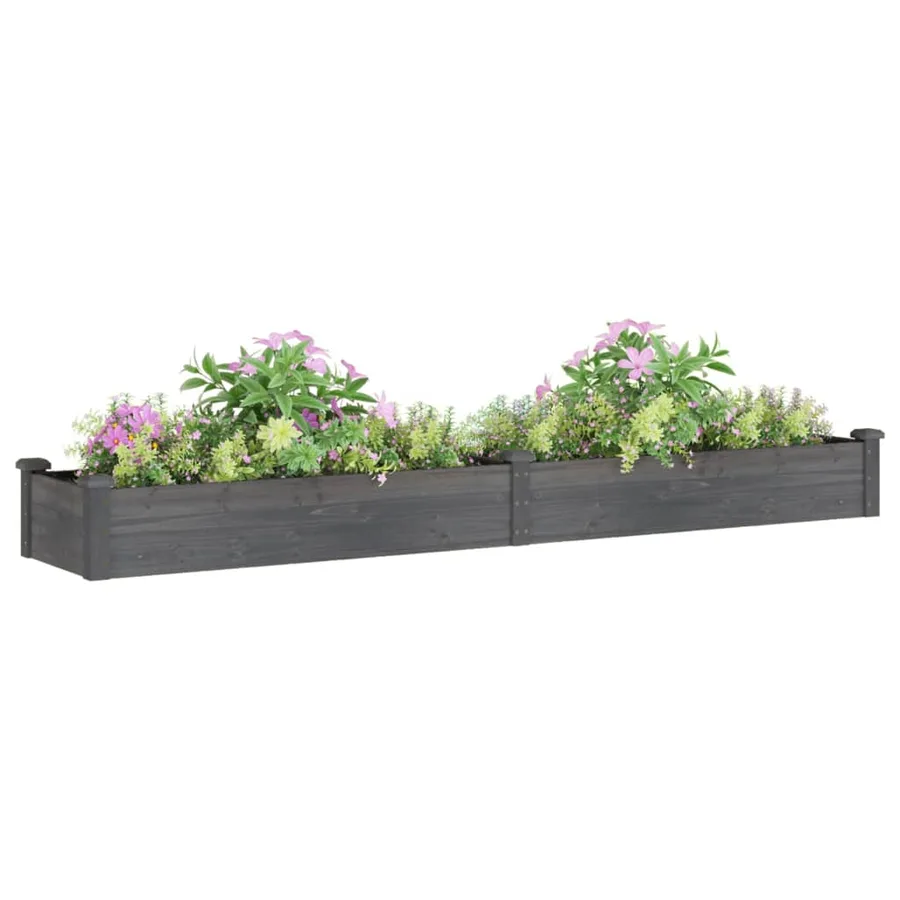 Lit surélevé de jardin doublure 240x45x25 cm bois massif sapin - 3