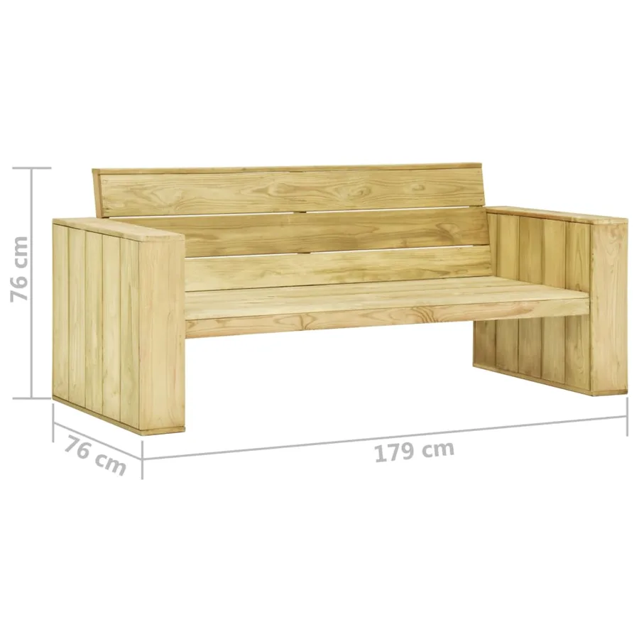 Banc de jardin 179 cm Bois de pin imprégné - 6