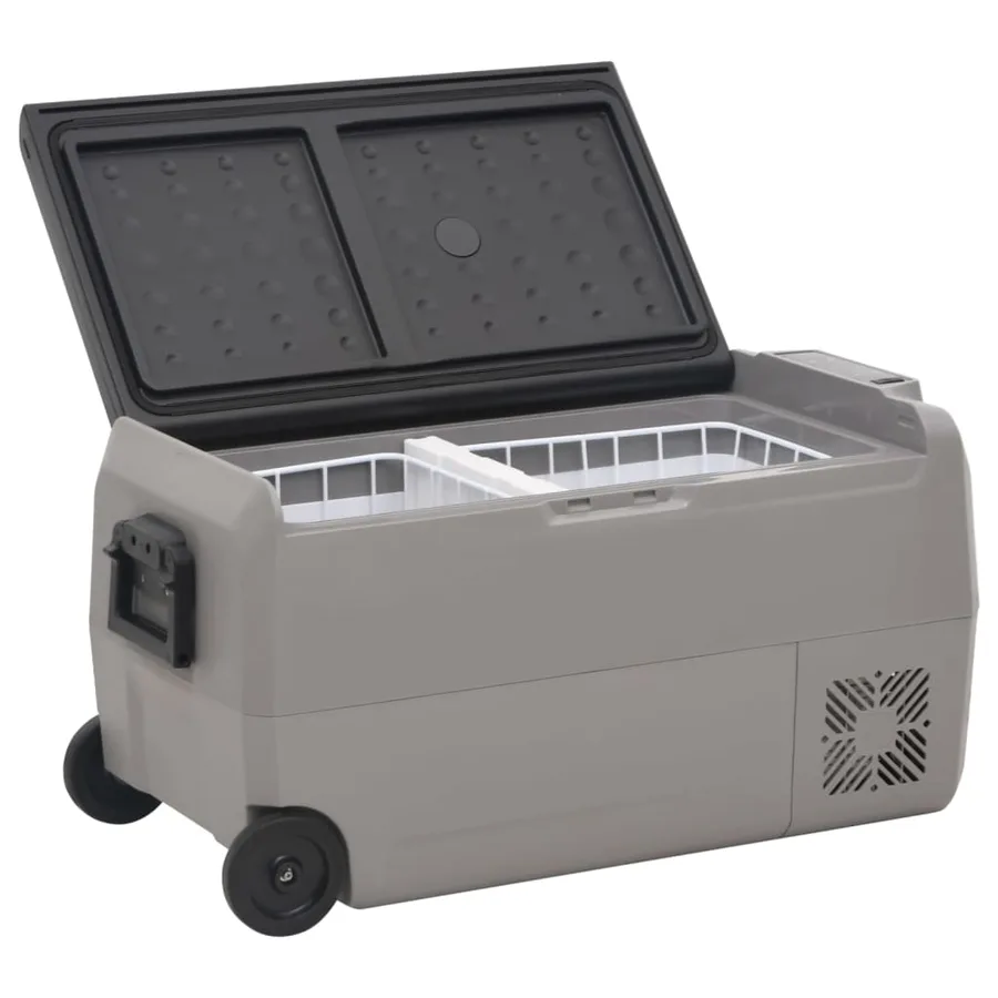 Glacière avec roue et adaptateur noir et gris 50 L PP et PE - 3