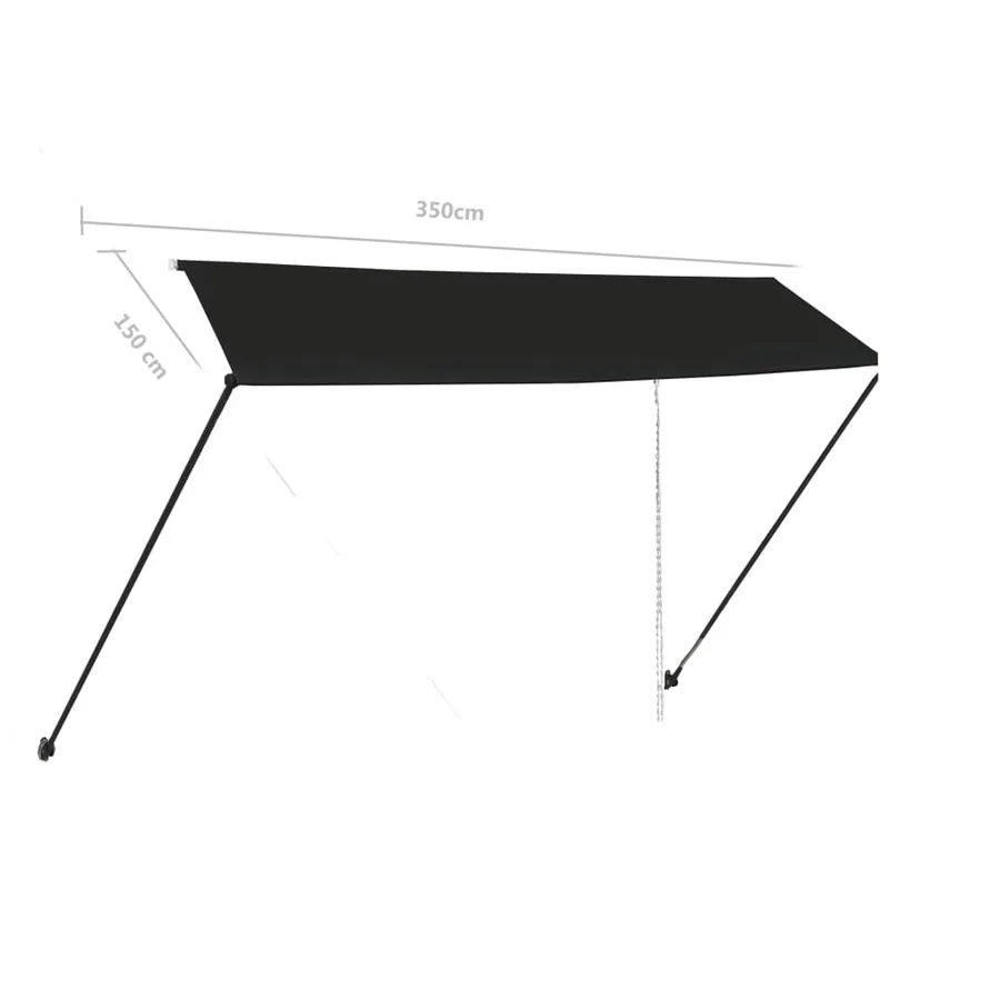 Auvent rétractable avec LED 350x150 cm Anthracite - 9