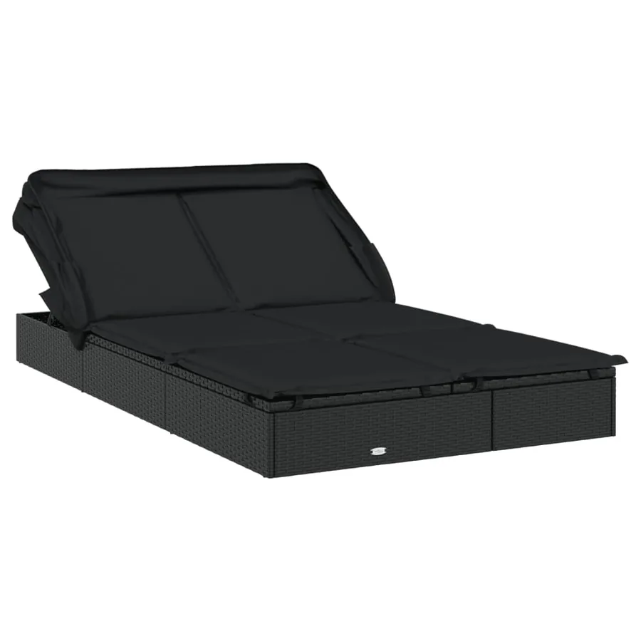 Transat 2 places avec toit pliable gris 213x118x97 cm - 15