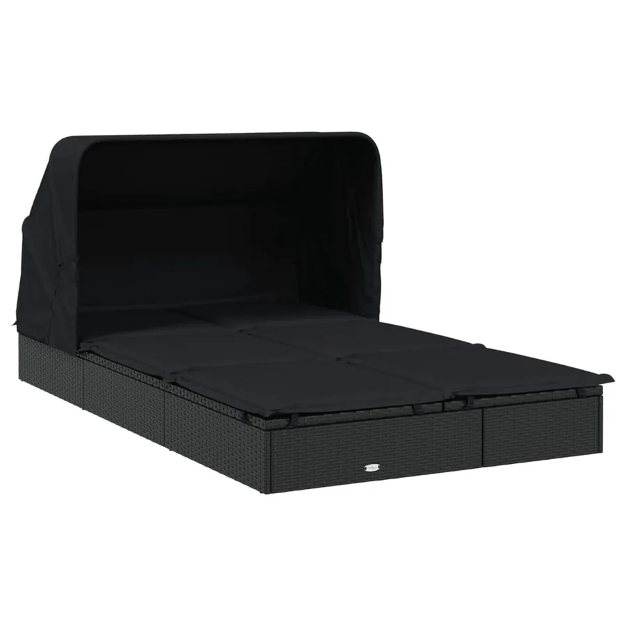 Transat 2 places avec toit pliable gris 213x118x97 cm - 17