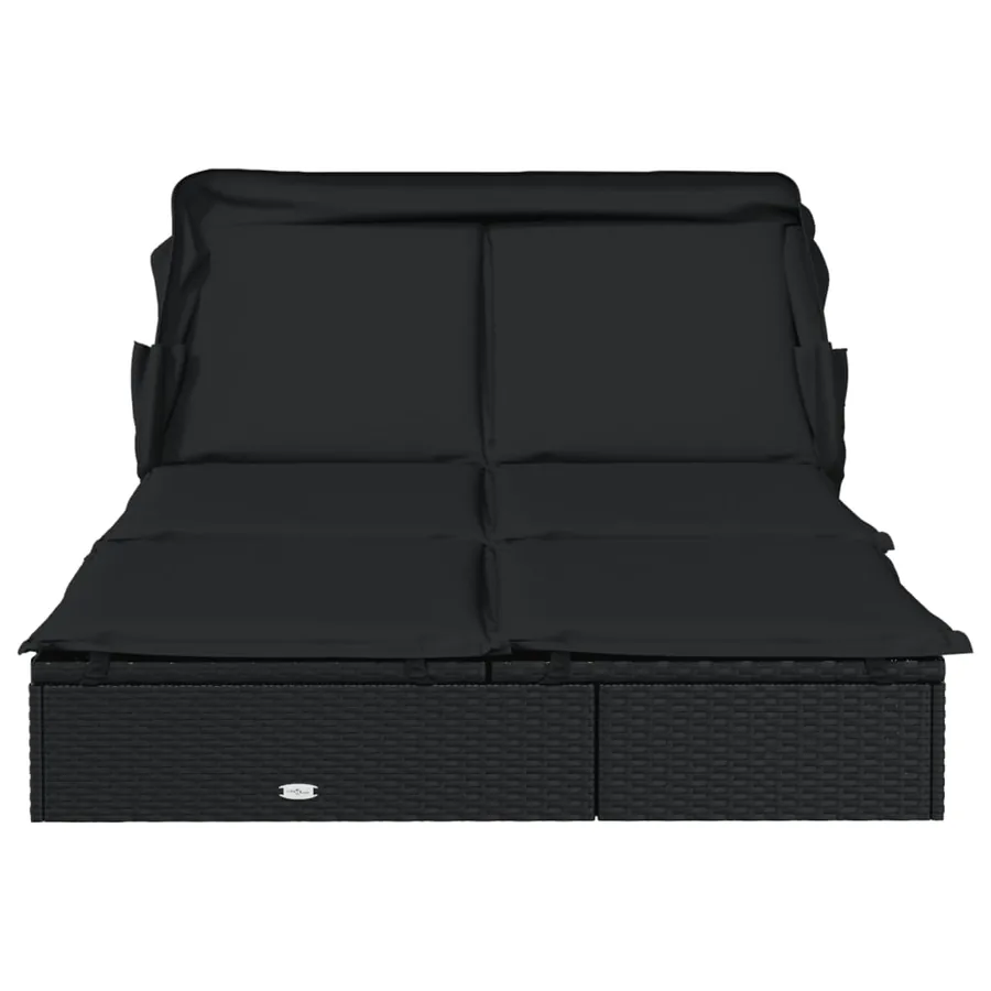 Transat 2 places avec toit pliable gris 213x118x97 cm - 19