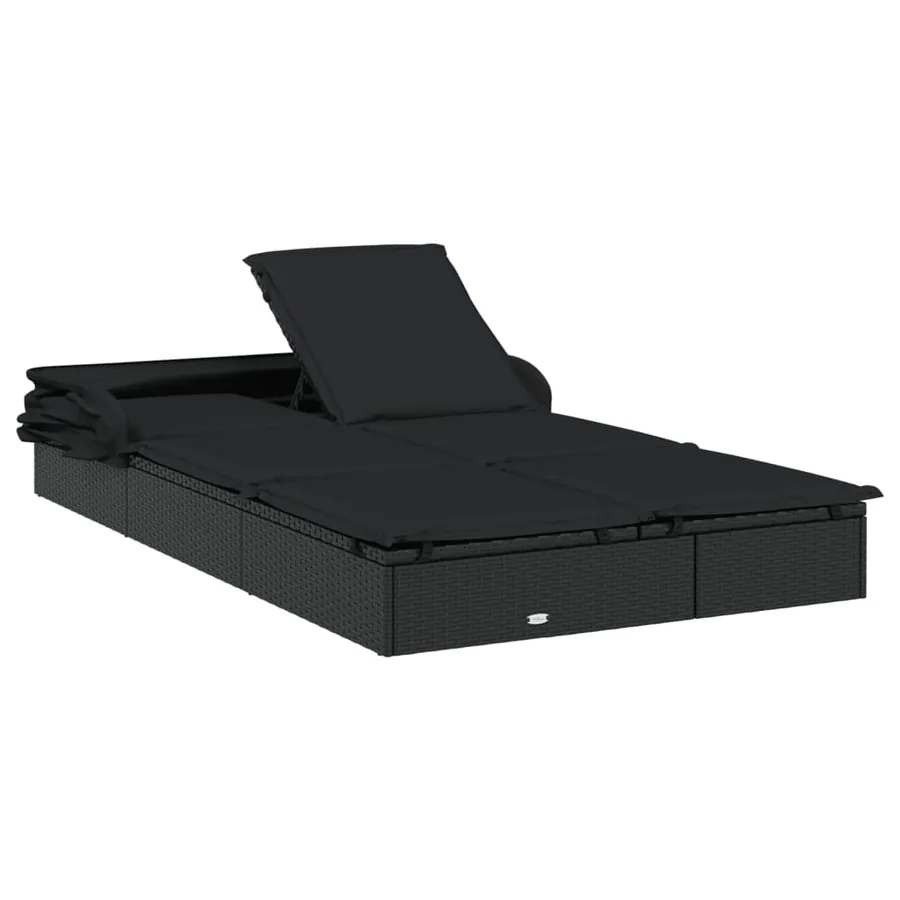 Transat 2 places avec toit pliable gris 213x118x97 cm - 22
