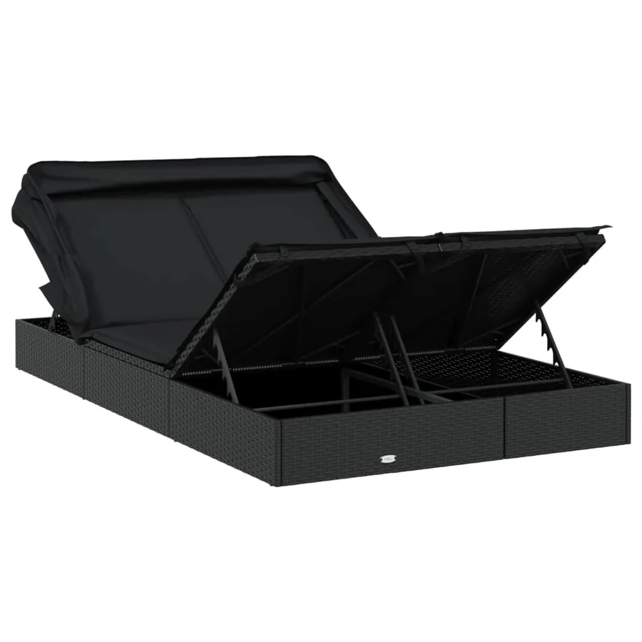 Transat 2 places avec toit pliable gris 213x118x97 cm - 23