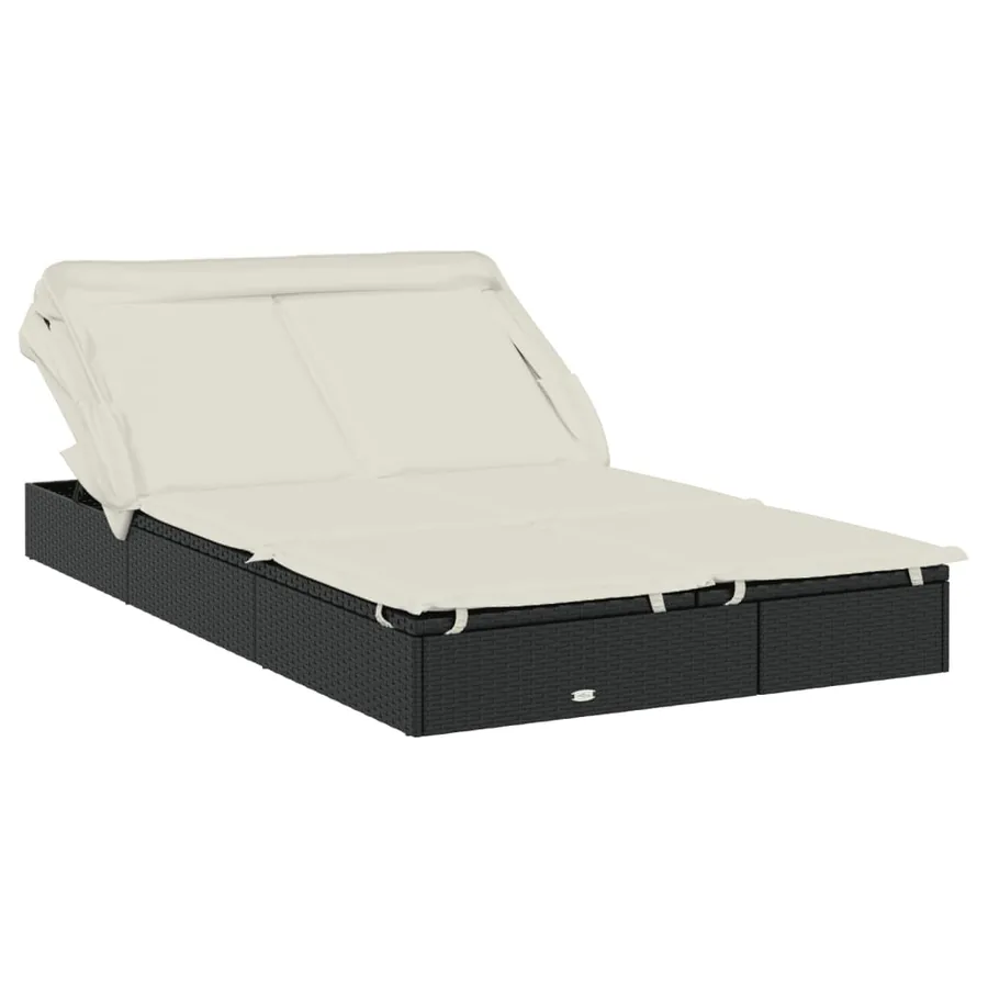 Transat 2 places avec toit pliable gris 213x118x97 cm - 28