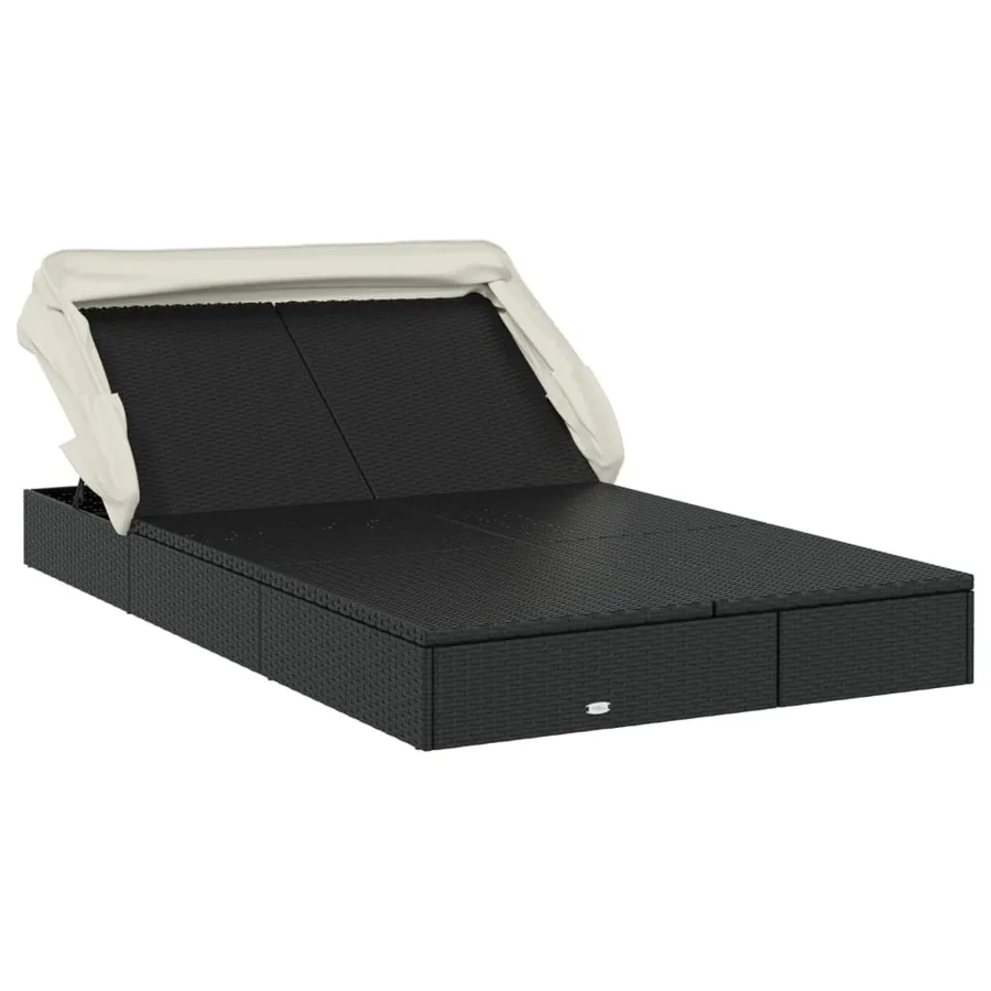 Transat 2 places avec toit pliable gris 213x118x97 cm - 29