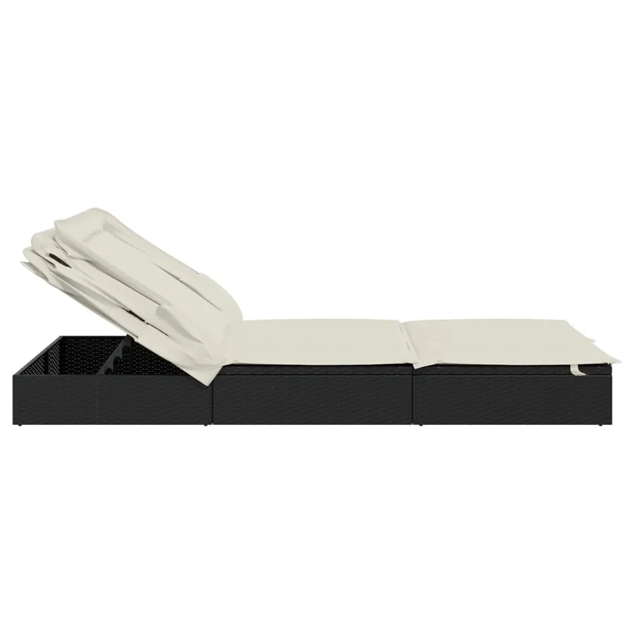 Transat 2 places avec toit pliable gris 213x118x97 cm - 34