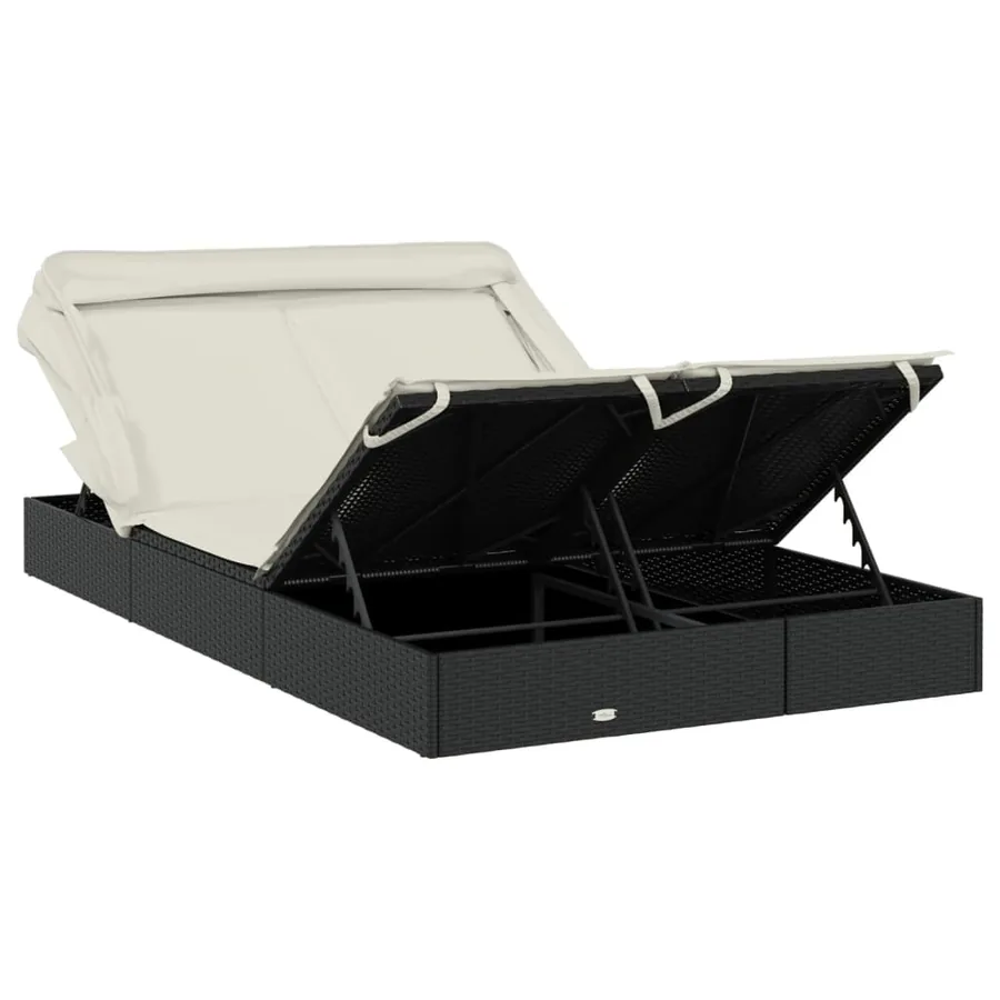 Transat 2 places avec toit pliable gris 213x118x97 cm - 36