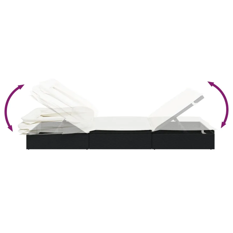Transat 2 places avec toit pliable gris 213x118x97 cm - 37