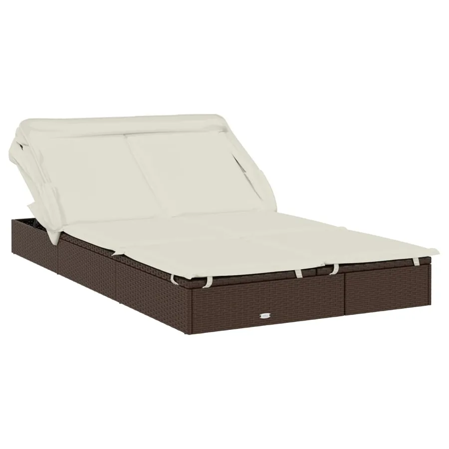 Transat 2 places avec toit pliable gris 213x118x97 cm - 41