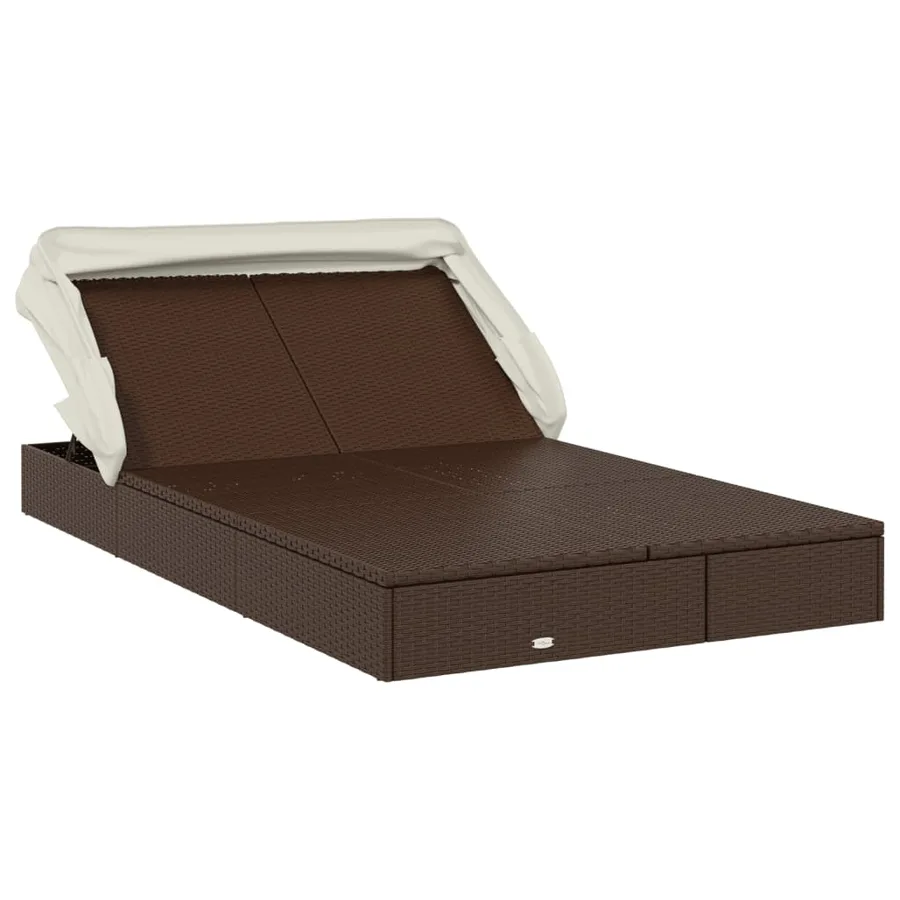 Transat 2 places avec toit pliable gris 213x118x97 cm - 42