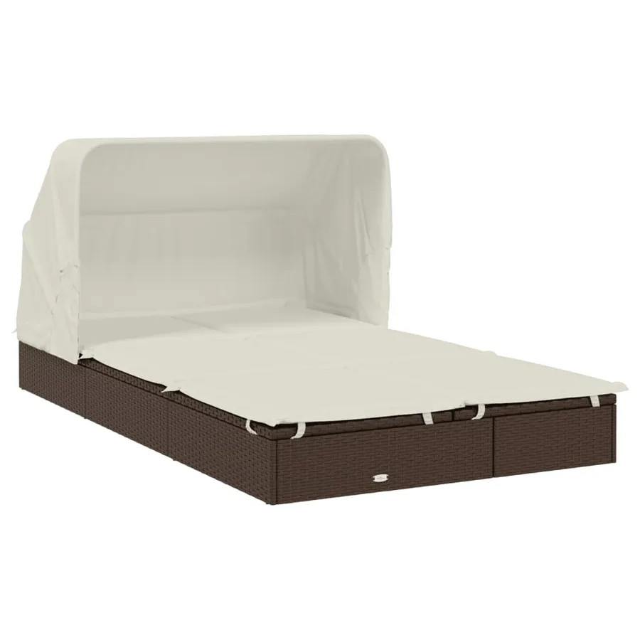 Transat 2 places avec toit pliable gris 213x118x97 cm - 43