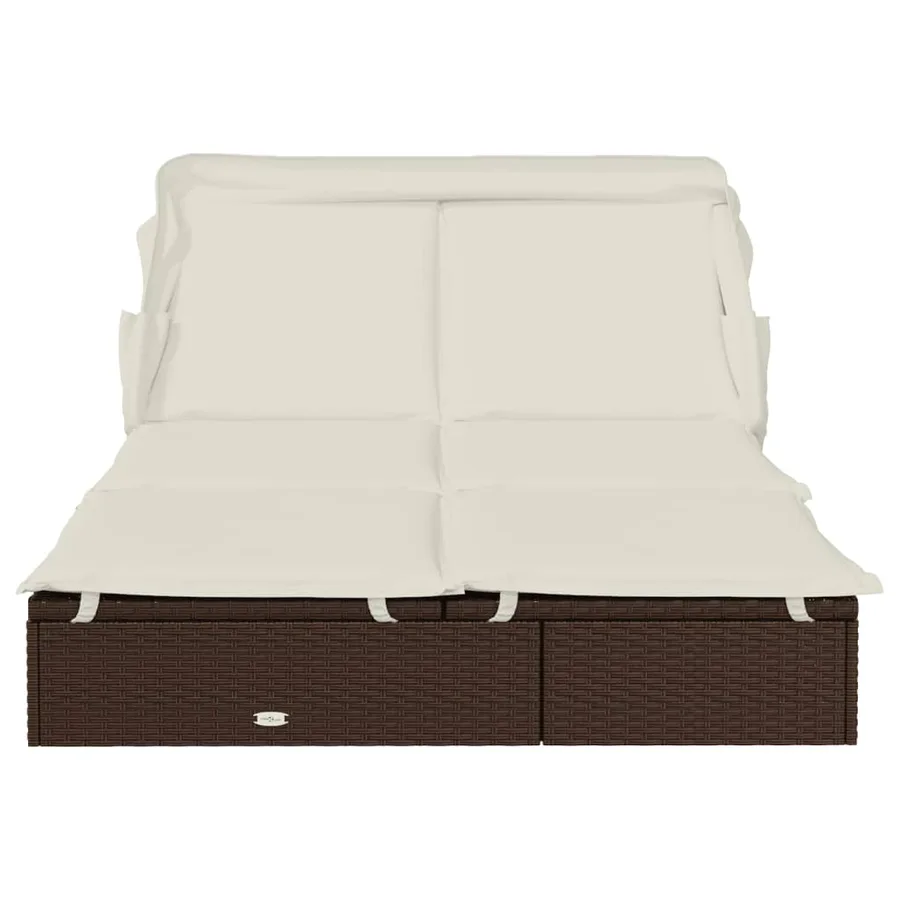 Transat 2 places avec toit pliable gris 213x118x97 cm - 45