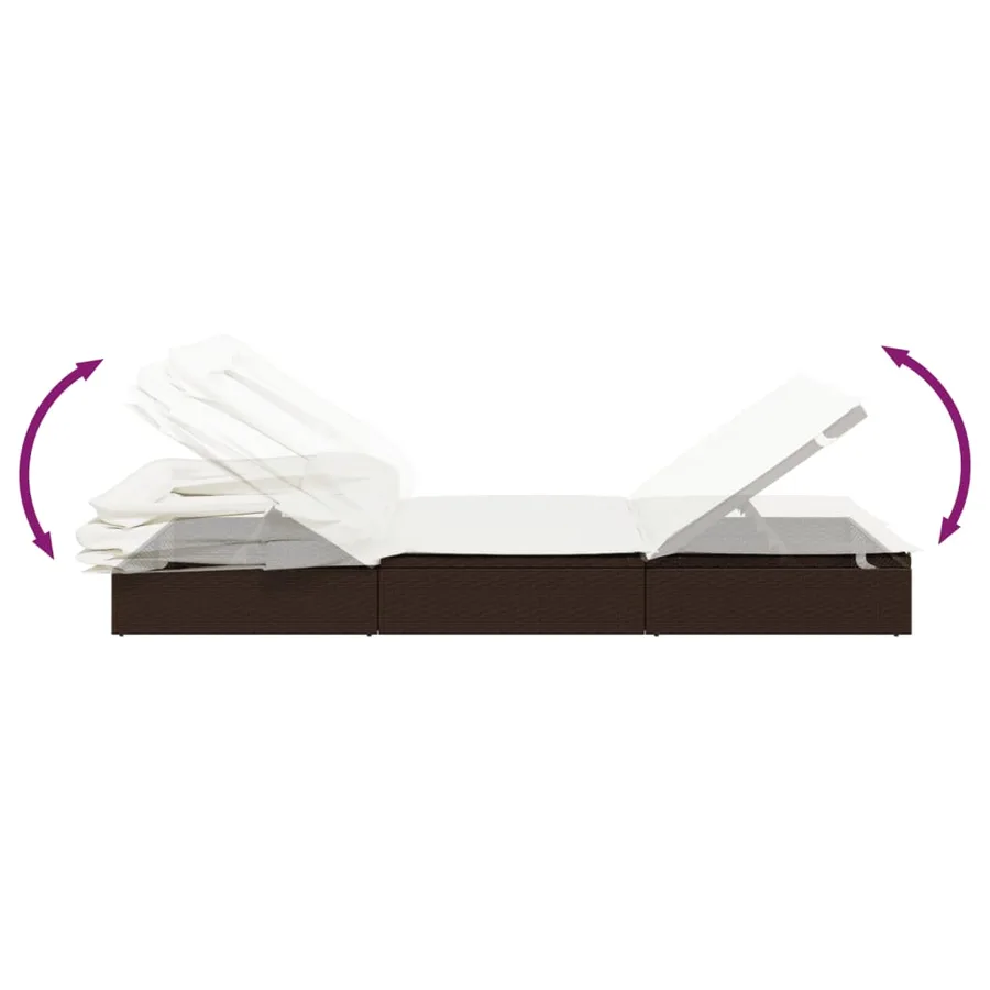 Transat 2 places avec toit pliable gris 213x118x97 cm - 50