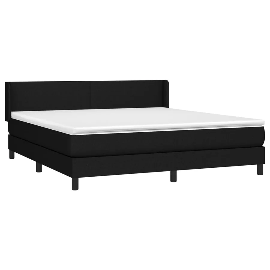 Sommier à lattes de lit avec matelas Noir 180x200 cm Tissu - 3