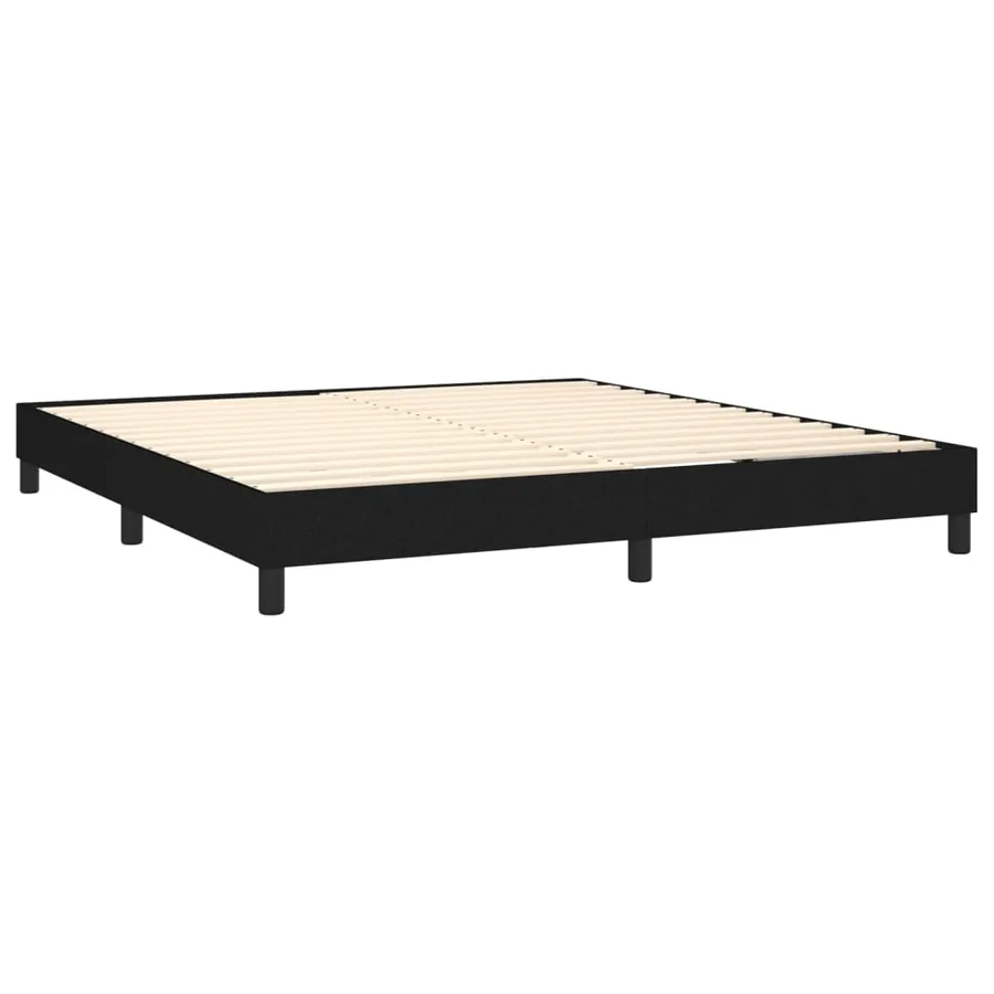 Sommier à lattes de lit avec matelas Noir 180x200 cm Tissu - 4