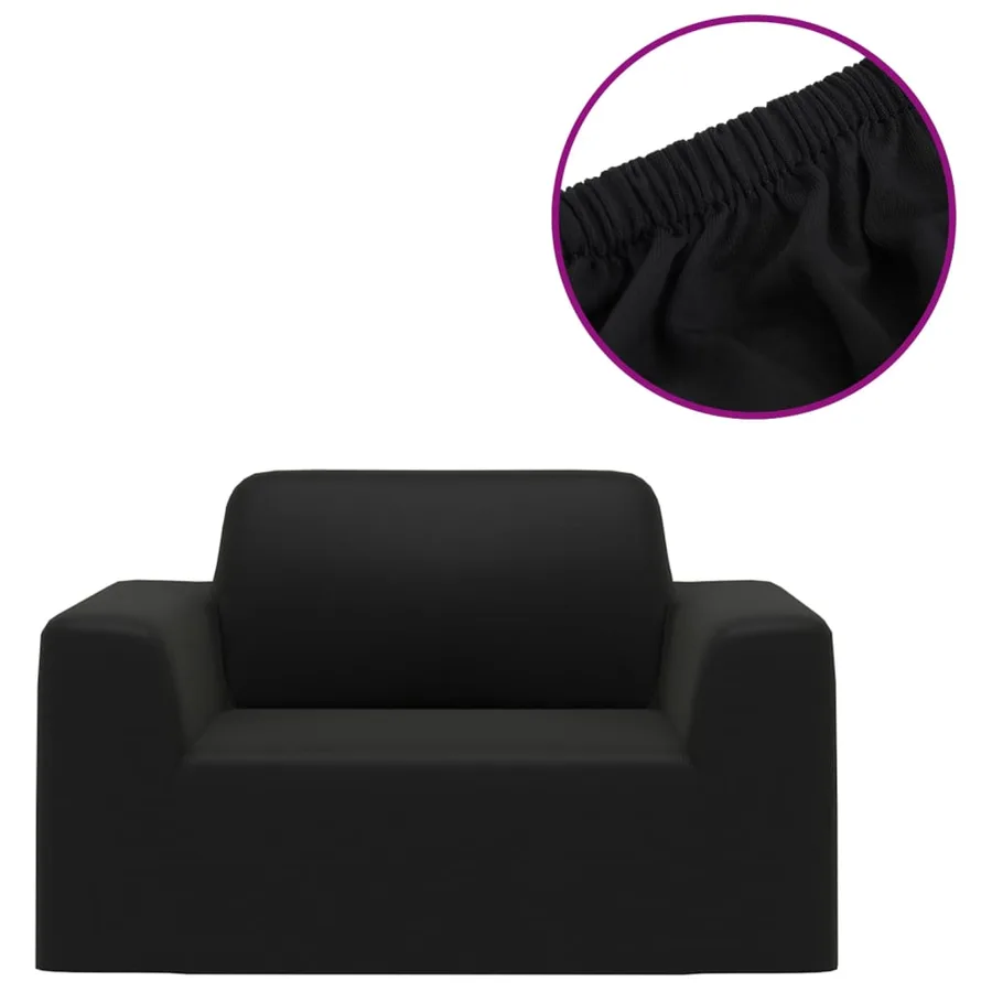 Housse extensible de canapé Noir Jersey de polyester - 2