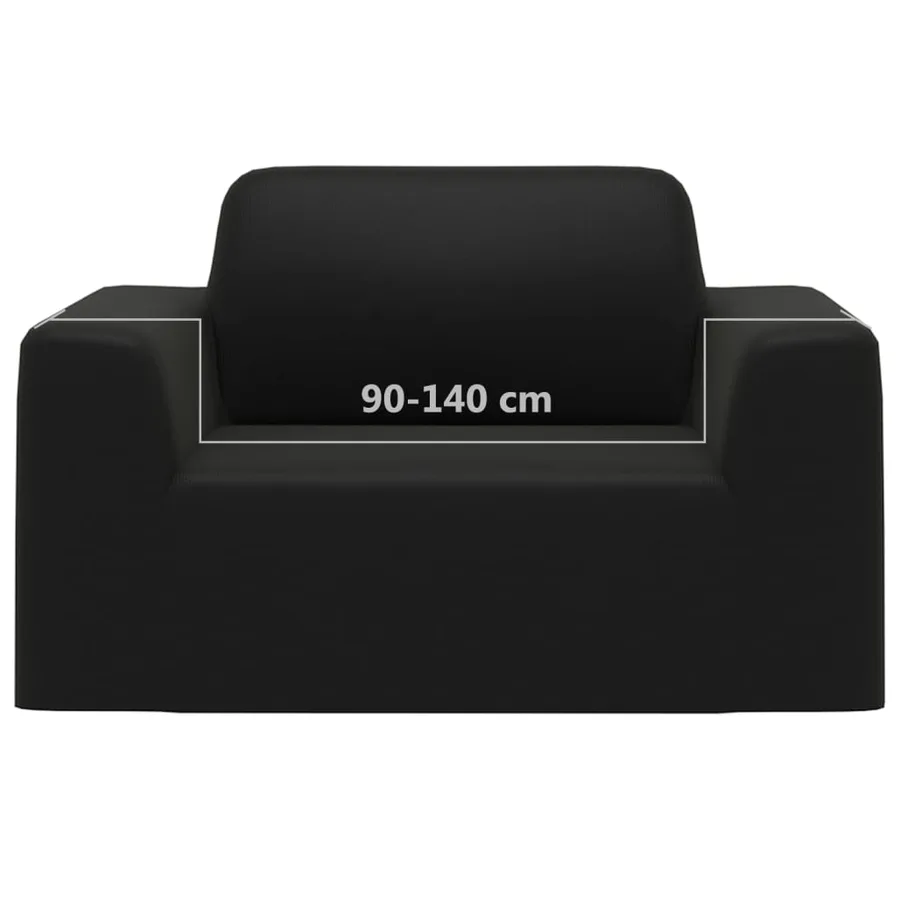 Housse extensible de canapé Noir Jersey de polyester - 6