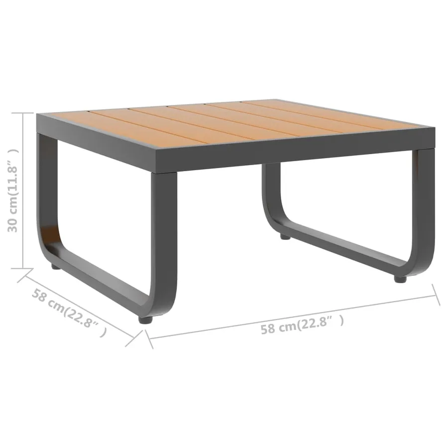 Canapés d'angle de jardin 4 pcs et coussins Aluminium et WPC - 16