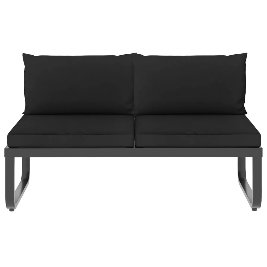 Canapés d'angle de jardin 4 pcs et coussins Aluminium et WPC - 7