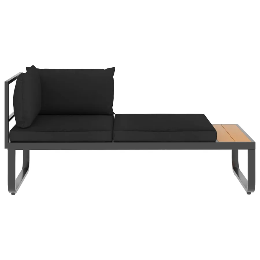 Canapés d'angle de jardin 4 pcs et coussins Aluminium et WPC - 9