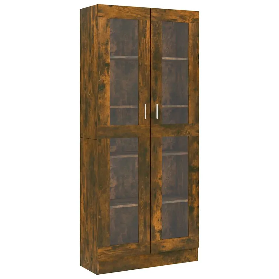 Armoire à vitrine Chêne fumé 82,5x30,5x185 cm Bois ingénierie - 2