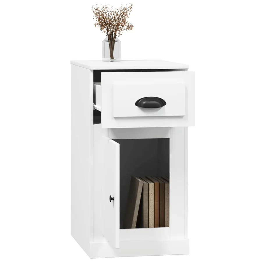 Armoire latérale avec tiroir blanc 40x50x75cm bois d'ingénierie - 5